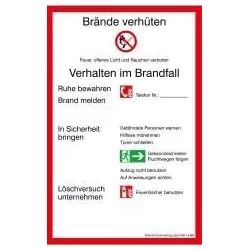 Brandschutzordnung Teil A Kunststoff PVC