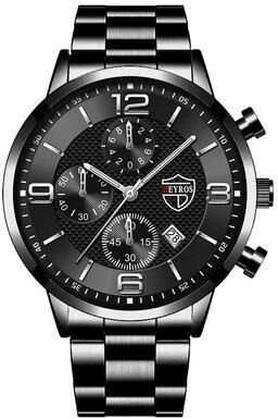 Uplifted Goods Sleek Classic Mens Wristwatch black Silver