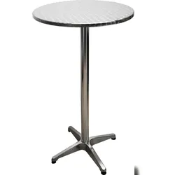DELUKE Stehtisch IVAR Rund Alu-Gestell Silber 110x60x60cm Bistrotisch Stehtisch Bartisch