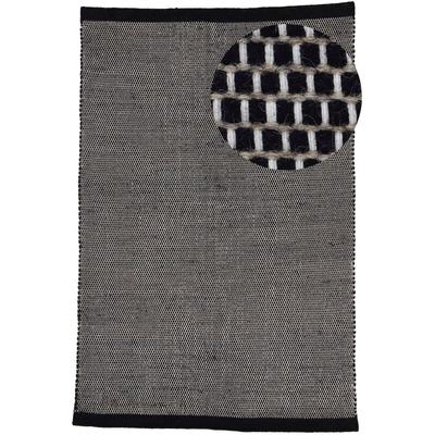 Wollteppich CARPETFINE "Mona, auch als Läufer", schwarz, B:120cm H:5mm L:170cm, Wolle, Teppiche, 80% Wolle, Wendeteppich aus Wolle/Baumwolle, Wohnzimmer