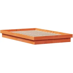 vidaXL Massivholzbett mit LED-Beleuchtung Wachsbraun 120x190 cm Kiefer