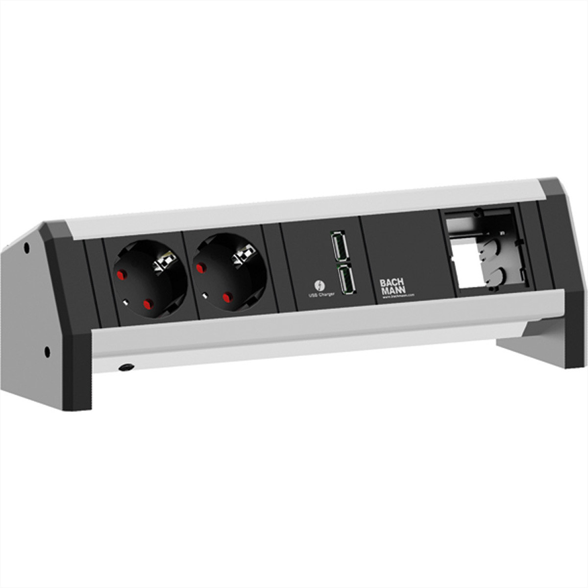 Bachmann Bureau aansluiting met 2x geaarde stekker, 1x USB-oplaadpoort en GST18-aansluiting