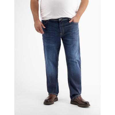5-Pocket-Jeans LERROS "5-Pocket Baxter Jeans, Stretchanteil", Herren, Gr. 48, Länge 32, blau (dunkelblau), 99% Baumwolle, 1% Elasthan, Jeans 5-Pocket-Jeans