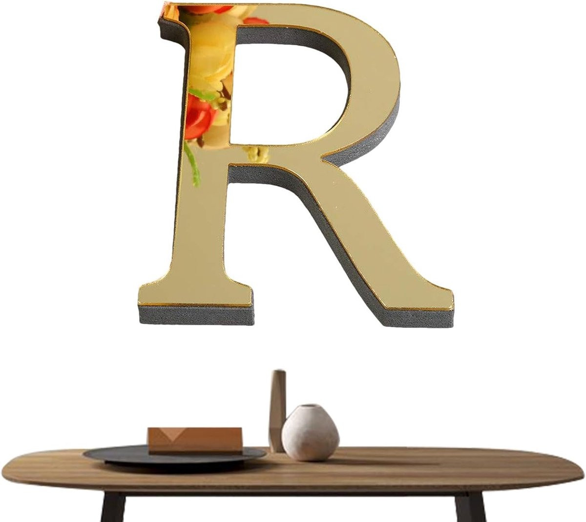 Lichtgoud Acryl Wanddecoratie met 26 Letters en 3D Spiegel-effect