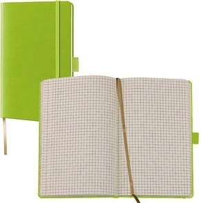 Lediberg Notizbuch Tucson ca. DIN A6 kariert, lemongreen Hardcover 192 Seiten