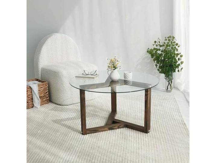 Dmora Couchtisch Phaedra 75x75x40h cm Braun Runde Form
