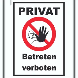 HB-Druck Privat Betreten verboten Schild A6 (105x148mm)