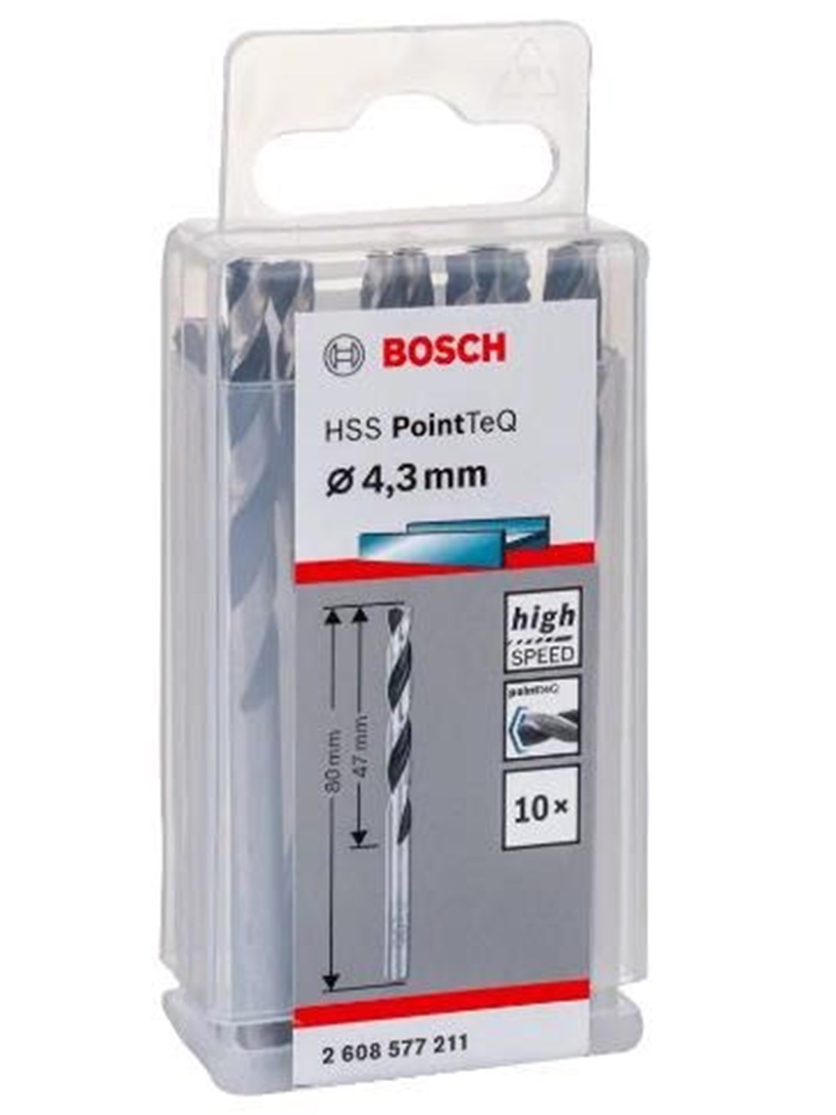 Bosch HSS PointTeQ Drill Bit 4.3mm 10pcs