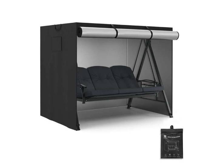 M MCombo Housse pour balancelle Hollywood 3-4 places imperméable & résistante jardin 4002 (Oxford Noir)