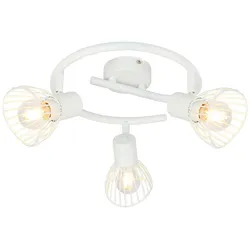 BRILLIANT Lampe Elhi Spotspirale 3flg weiß   3x D45 , E14 , 40W , geeignet für Tropfenlampen (nicht enthalten)   Köpfe schwenkbar