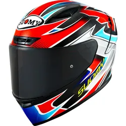 Suomy TX-Pro Flat Out Carbon, Integralhelm - Schwarz/Rot/Silber/Blau - XL
