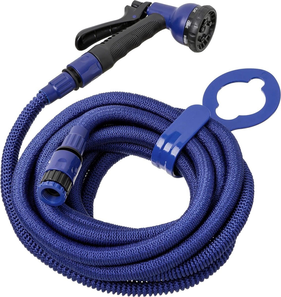 Uittrekbare Tuinslang Blauw - Flexibele Slang met 8 Sproeistanden - 15 Meter