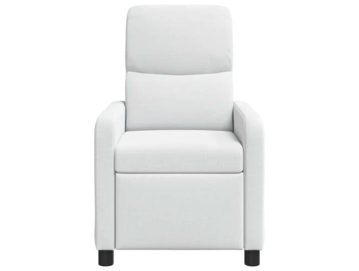 Recliner Sessel Weiß aus Stoff mit Massage und Fernbedienung, Neigung Schaumstoff und Faser, Polyester atmungsaktiv, einfache Reinigung mit feuchtem Tuch, Kabellos-Fernbedienung für Wohnzimmer