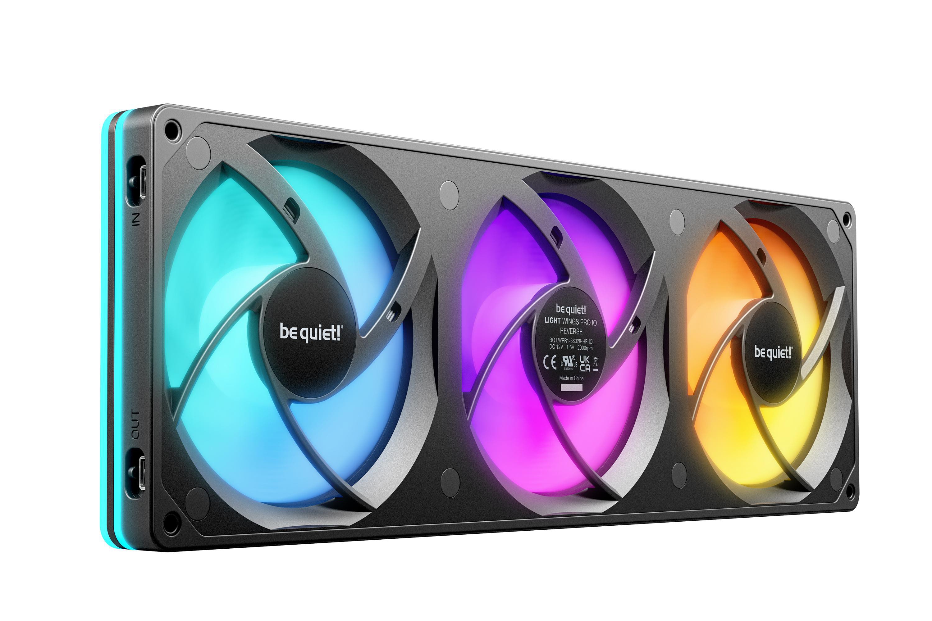 be quiet! Lüfter Light Wings Pro IO Schwarz Reverse - 360mm Gehäuselüfter