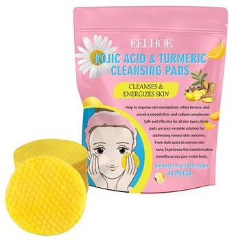Discount Dollar Deals Turmeric Kojic Acid Exfoliating Cleansing Pads For Daily Facial Care Skin Brightening a