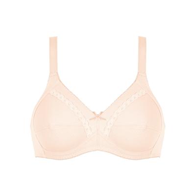 Soft-BH NATURANA "Classics", Damen, Gr. 85, Cup D, beige (weiß rosa), Obermaterial: 100% Baumwolle, bequem, BHs Soft-BH, feminin, bequem, breite Träger, ohne Bügel, dekorative Schleife