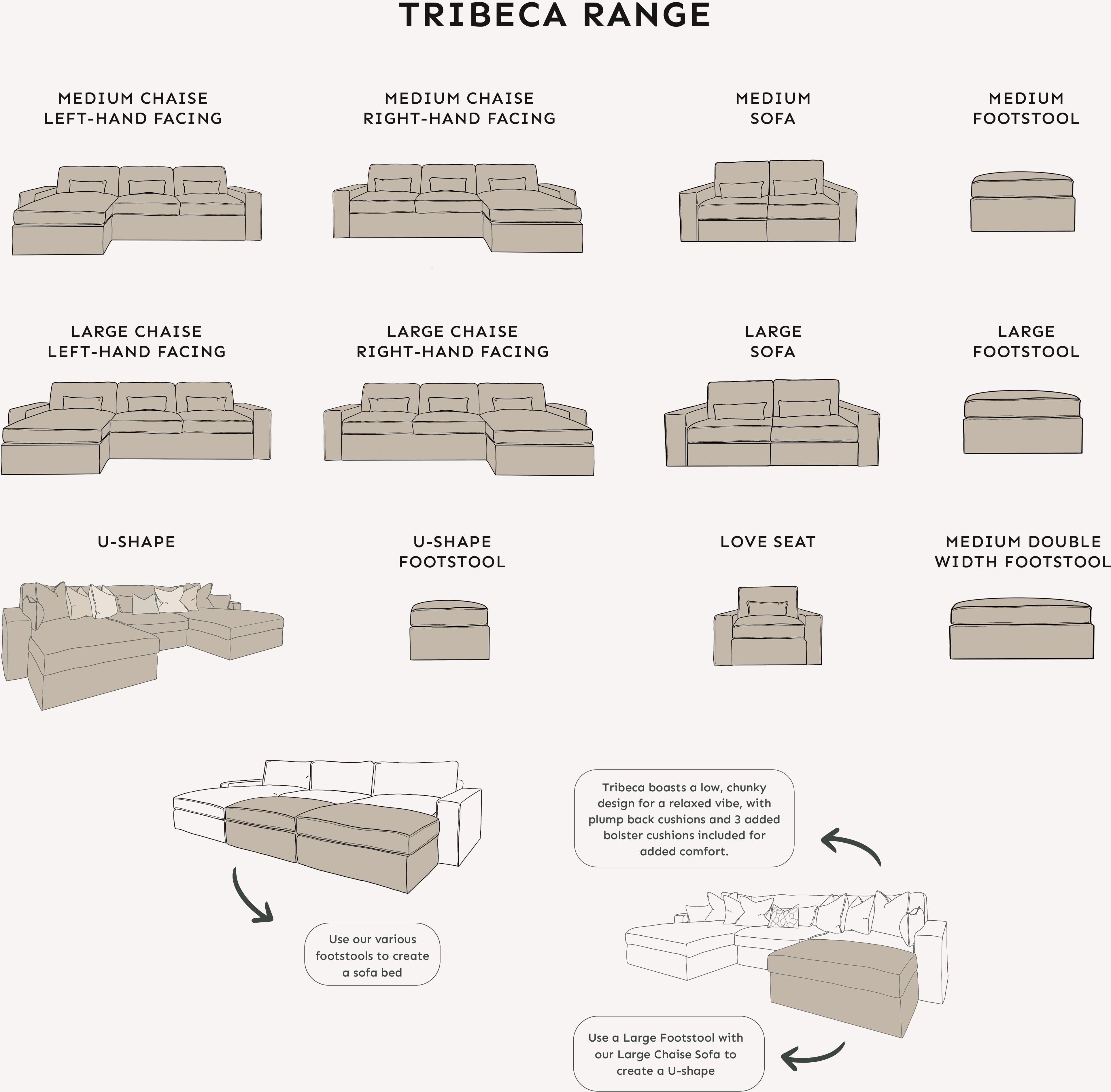 Tribeca Warm Grey Large Right Hand Facing Chaise End Sofa