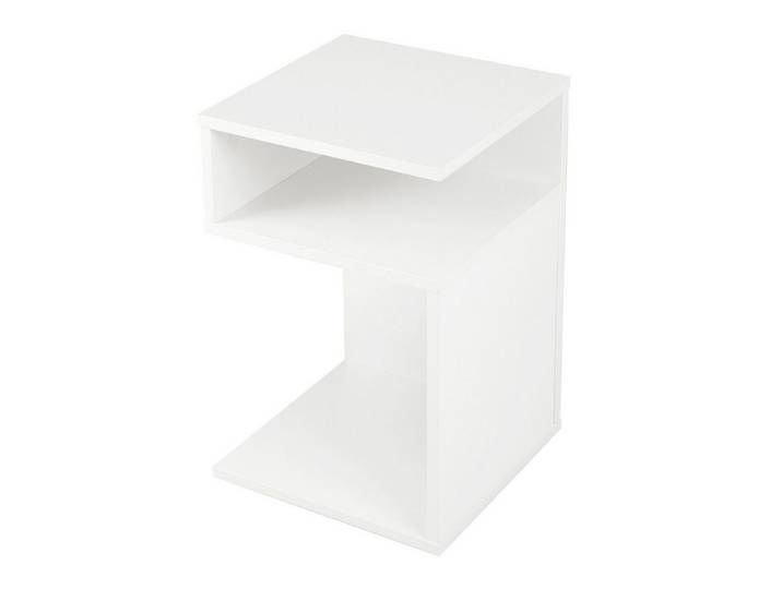 COSTWAY Beistelltisch (2-St), Holz, 3 Ebenen Nachttisch weiß, 33x33x50cm