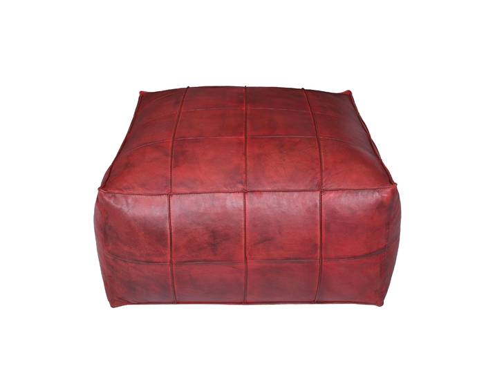 Pouf Leder BAYDA rot