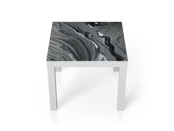 DEQORI Couchtisch 'Metallische Flusslinien', Glas Beistelltisch Glastisch modern