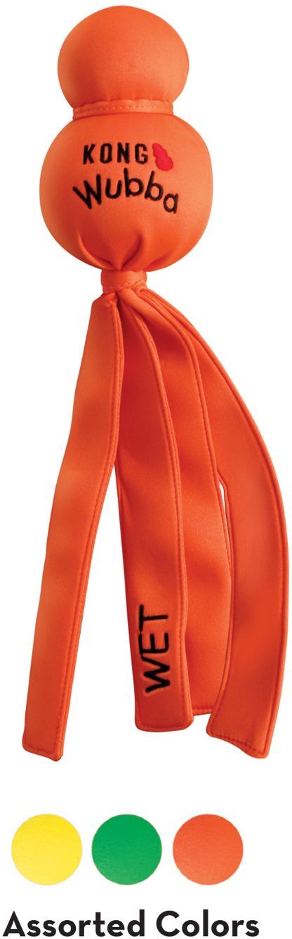 Kong Wubba Wet Galleggiante Gioco in Neoprene per Cani Colori Assortiti XL 43cm