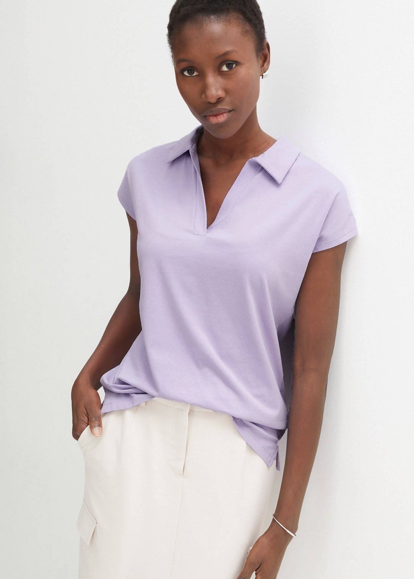 bonprix Regular Fit Passform, Kurzarm, offener Polokragen