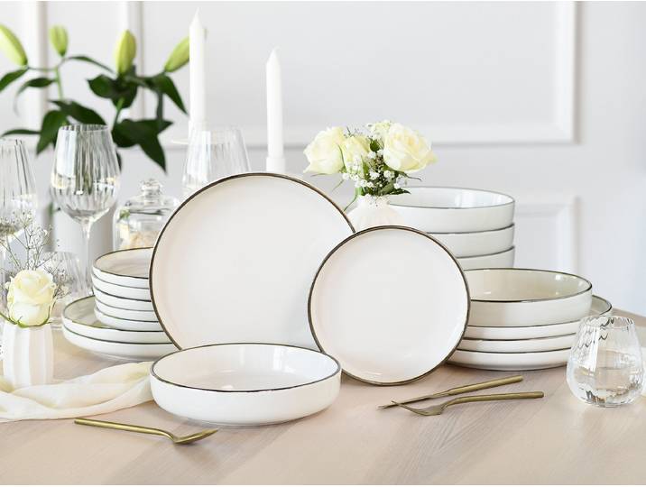 Tafelservice Nordic Festive 18-teilig Beige/Creme