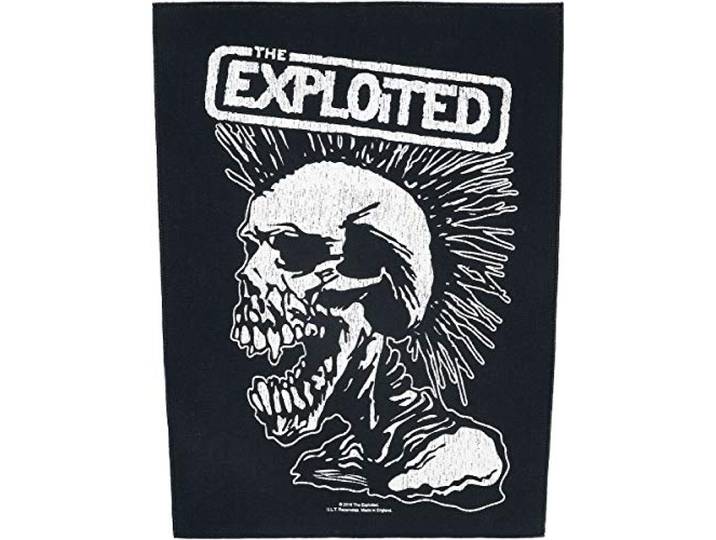 The Exploited Grote rugpatch Vintage Skull Zwart