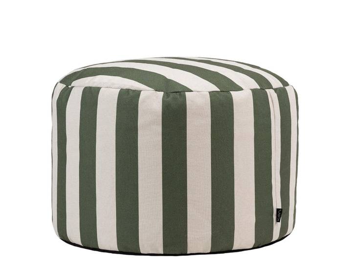 icon Sitzpouf Milano, Olivgrün, Gestreift, Rund, 55x35x55 cm, Wohnzimmer, Sessel, Hocker & Hockerbänke, Poufs