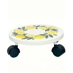 HTI-Living, Pflanzenständer + Blumentreppe, Pflanzenroller Menton Metall 2er-Set Weiss
