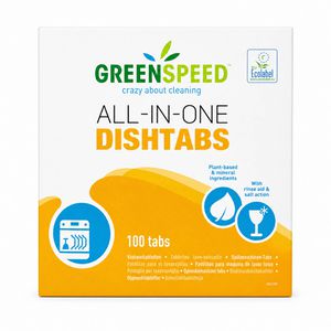 Greenspeed Spülmaschinentabs All-in-One Tabs, kraftvolle Reinigung, starke Fettlösekraft, 100 Tabs