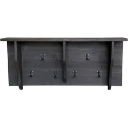 Chic Antique Regalbrett mit 6 Haken, H45/L99/B18 cm