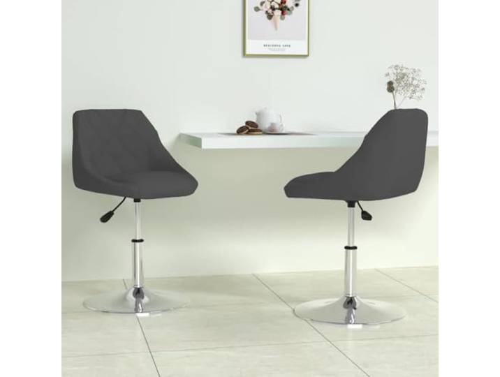 KGHFDVB Drehbare Esszimmerstuehle 2er Set Schwarz Samt mit Gasdruckfeder 360 Grad drehbar, verchromtes Stahlgestell, modernes Design, weicher Samtbezug