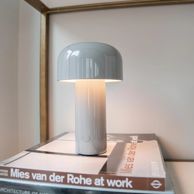 HomeDecorAndMore LLC LED Creative Mushroom Rechargeable Table Lamp Gray