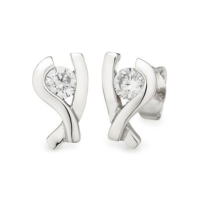 Paar Ohrstecker BRUNO BANANI "Schmuck Geschenk Silber 925 Ohrschmuck Ohrringe Glitzerstein", silber (silberfarben, kristallweiß, kristallweiß), Ohrringe, Damen, Silber 925 (Sterlingsilber), mit Zirkonia (synth.)