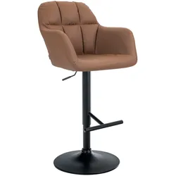 CLP Barhocker Natoma Kunstleder schwarz   Farbe: hellbraun, Material Gestell: Metall matt schwarz