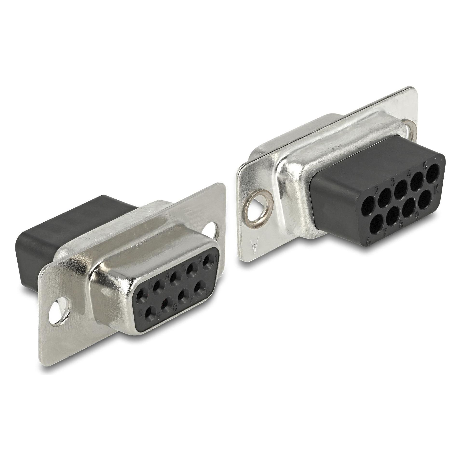 Delock D-Sub 9 Pin Buchse zu RJ50 Buchse Montagesatz grau (66472)