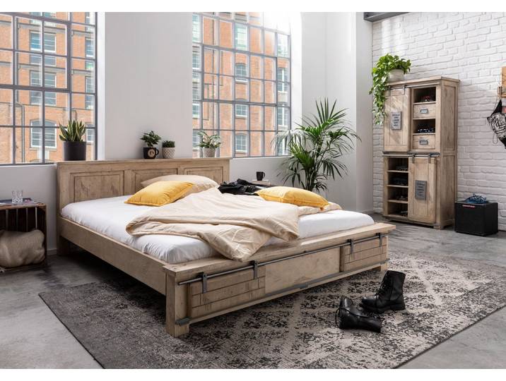 Bett Mango 180x200 whitewash lackiert RAILWAY #342
