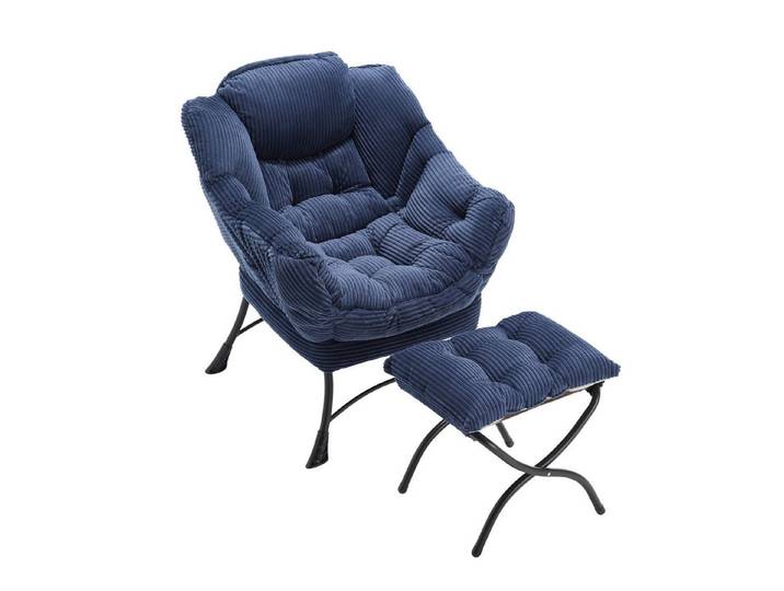 Fine Life Pro 4-Fußstuhl Fauler Stuhl mit Osmanischen, moderner Lounge Akzent Stuhl