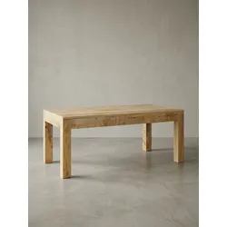 Couchtisch Mango Massivholz Natur, Landhaus-Stil Rustikal 110 x 60 x 47 cm