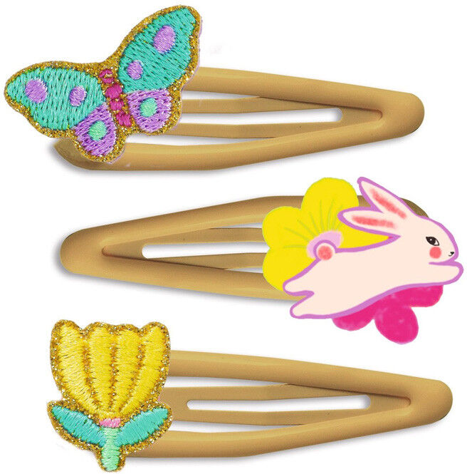 Little Big Room by Djeco Accessoires Plume Collection Jardin : Barrettes Pensée x 3 - Djeco