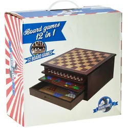 Koopman 12-in-1-Spiel in Holzbox – 30 x 30 x 15 cm