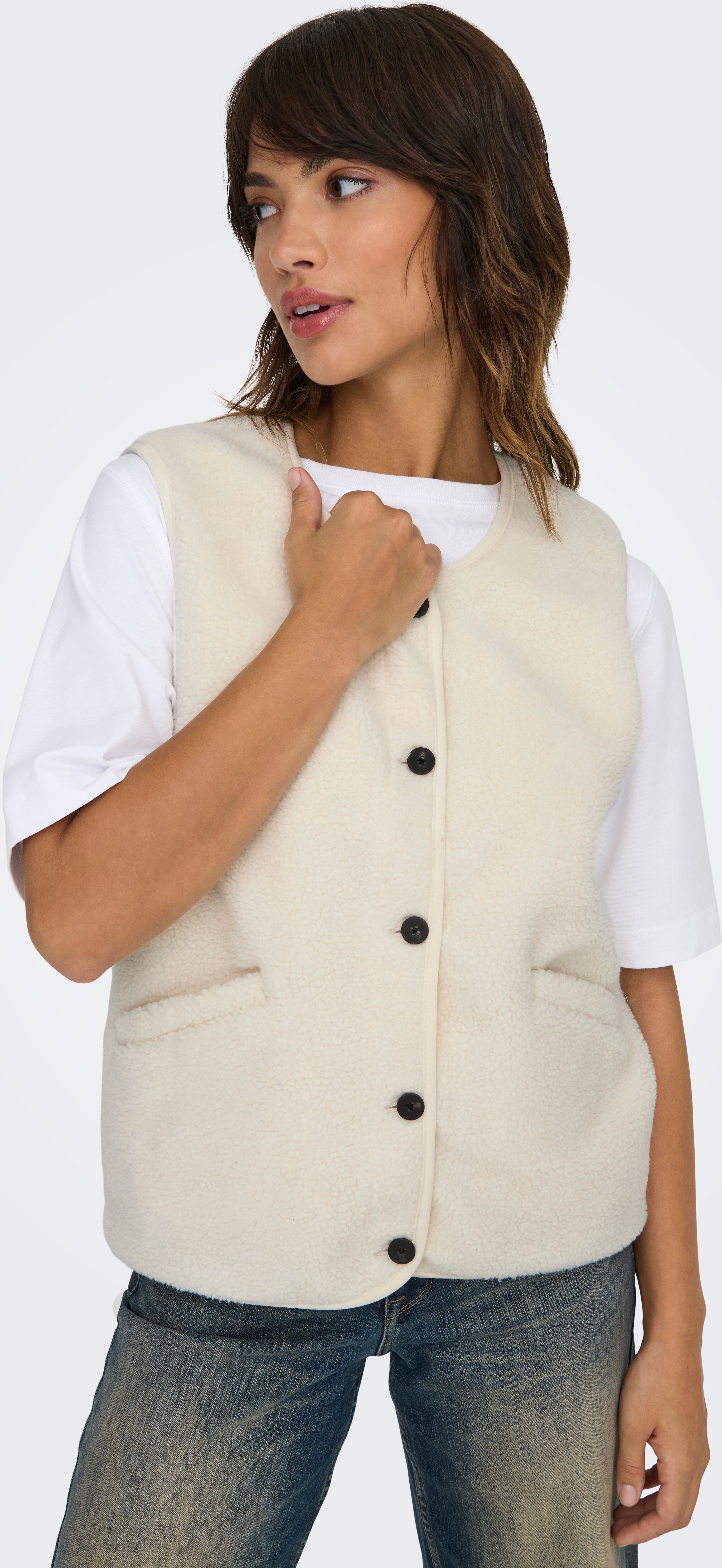 ONLY "ONLBABY LIFE TEDDY VEST PNT CS" Kunstfaser pumice stone L