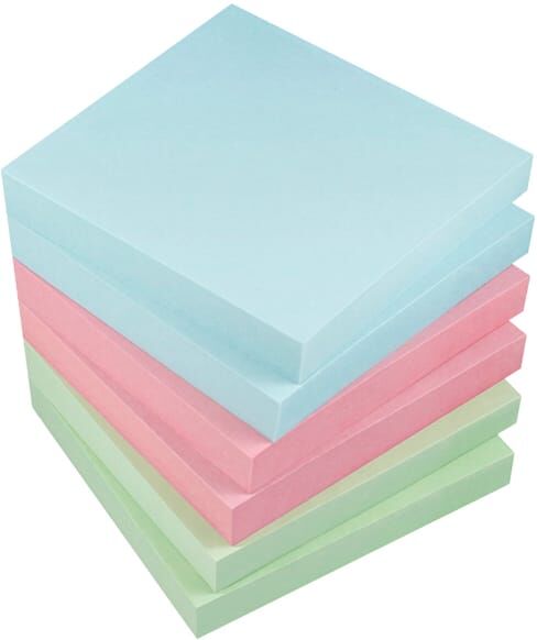Notisblock Info Inspiration 75x75 mm pastell 6-pack