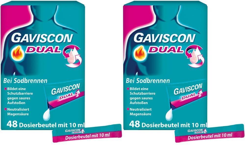 Gaviscon Dual 500/213/325 x2 2x48x10 ml Suspension zum Einnehmen