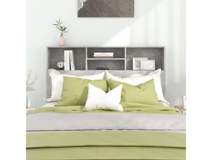 Armoire de tête de lit - FAFEICY - Gris béton - Contemporain - Design