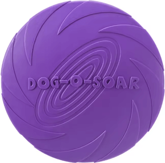 Inspire Picks Interactive Silicone Flying Disc Toy For Dogs & Cats Chew Resistant Training Flying Saucer purple s 15cm