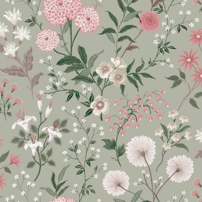 Laura Ashley Otterham Garden Pistachio Wallpaper