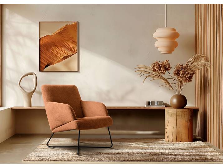 Sessel Rot Webstoff Aranja ohne Hocker 67 x 87 x 74cm