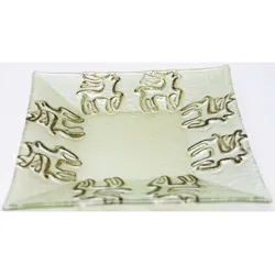 BOLTZE Glasuntersetzer Servierplatte Platzteller eckig Wintermotiv 18cm